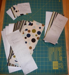 Pattern pieces, fabric and lining