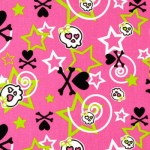 Stars and Bones Candy Pink / Black